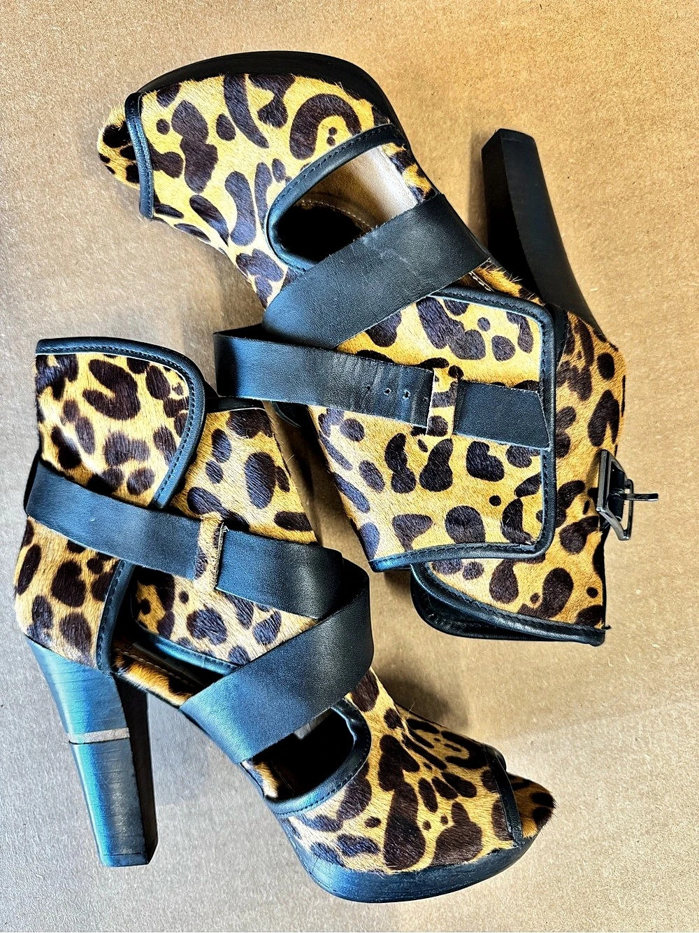 Kelsi Dagger Marcelle 6M Leopard Print Platform Heels US 6